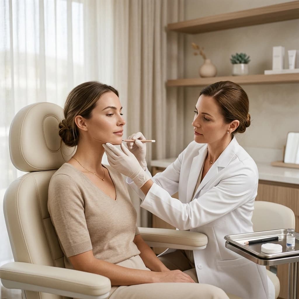 Detaliu elegant dintr-o clinică de chirurgie estetică